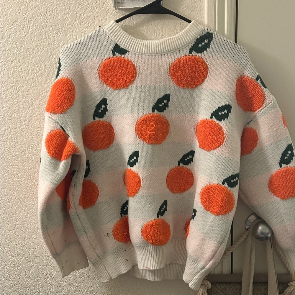 Orange Patterned Sweater - image 1